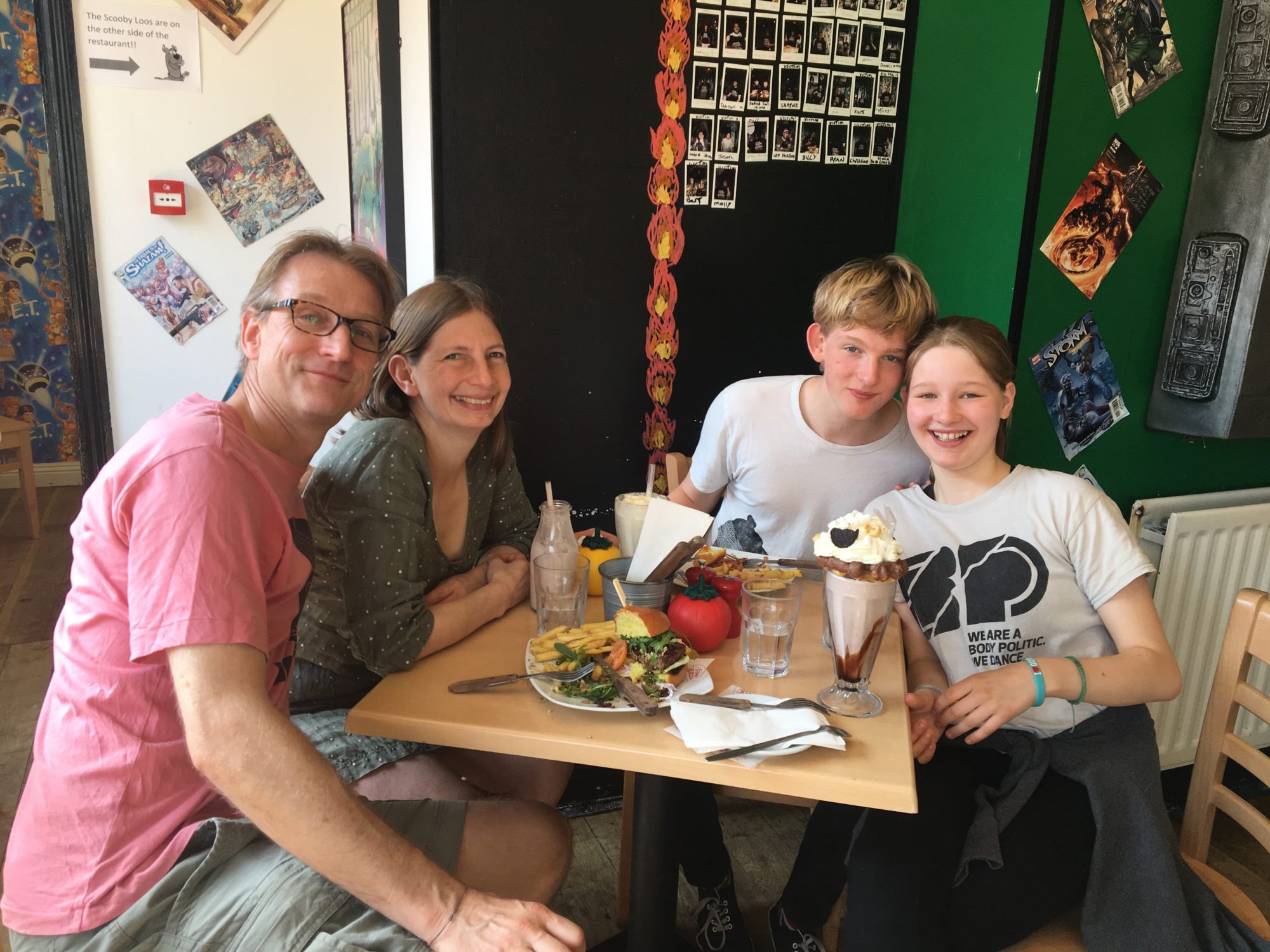 Photo of Ned Wells with his family in 2018